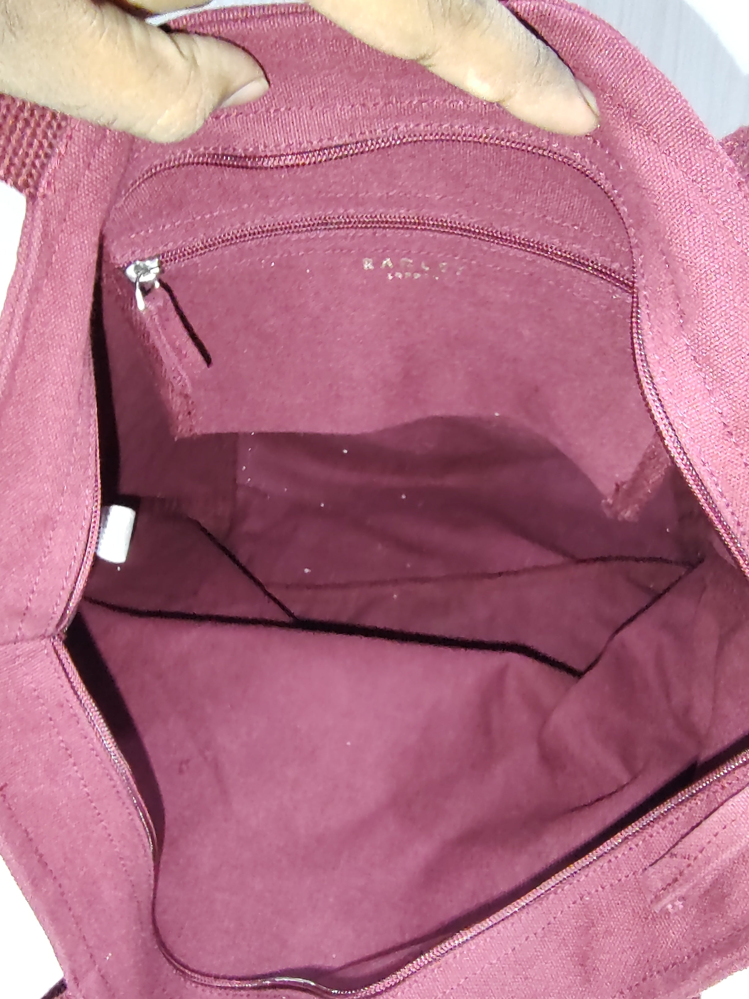 Burgundy Canvas "Love" Zip-Top Tote Bag