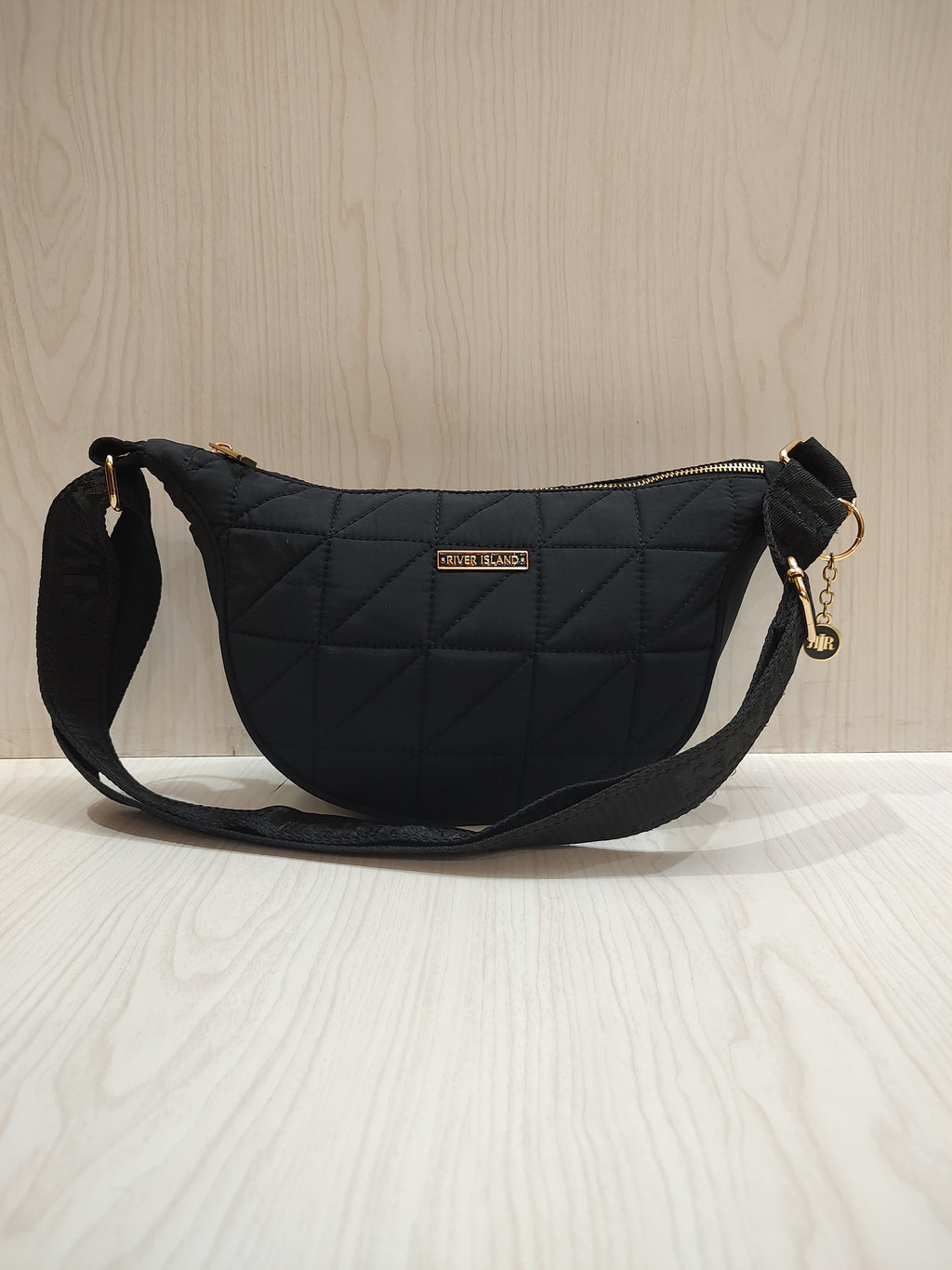 Chic Quilted Half-Moon Crossbody Bag