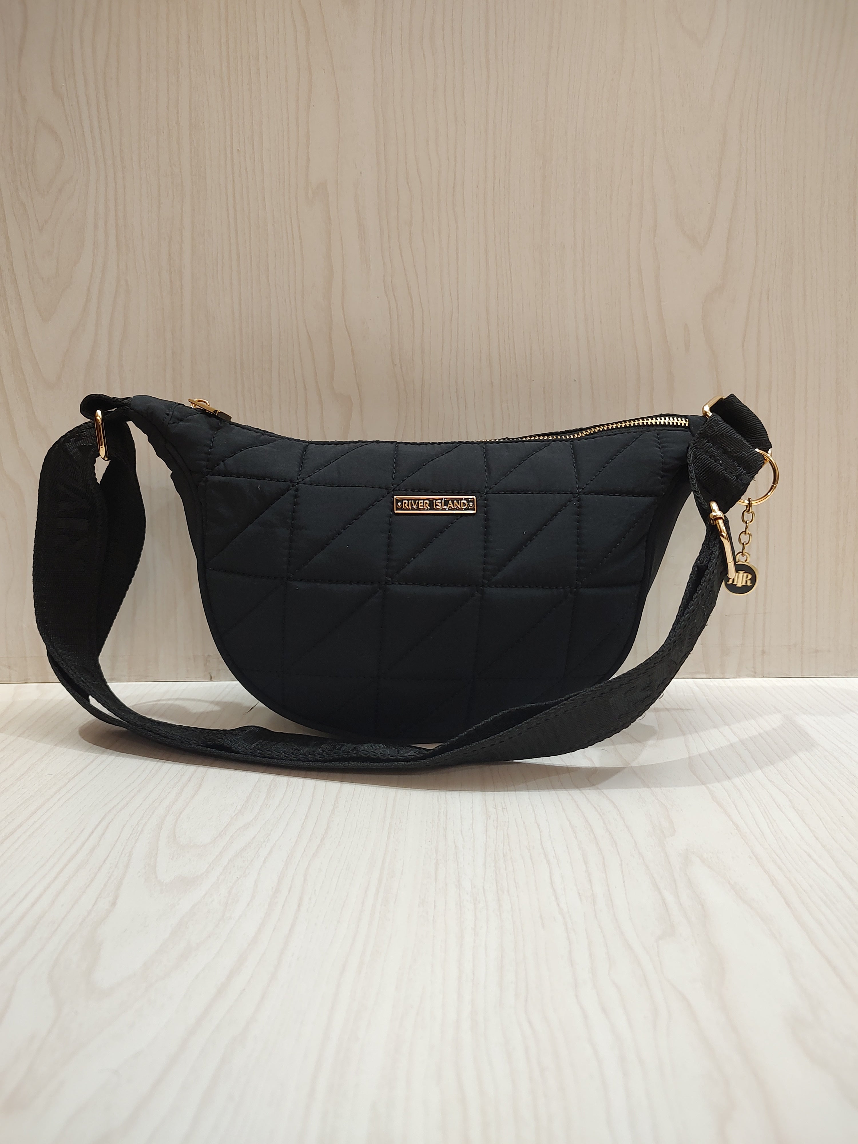 Chic Quilted Half-Moon Crossbody Bag