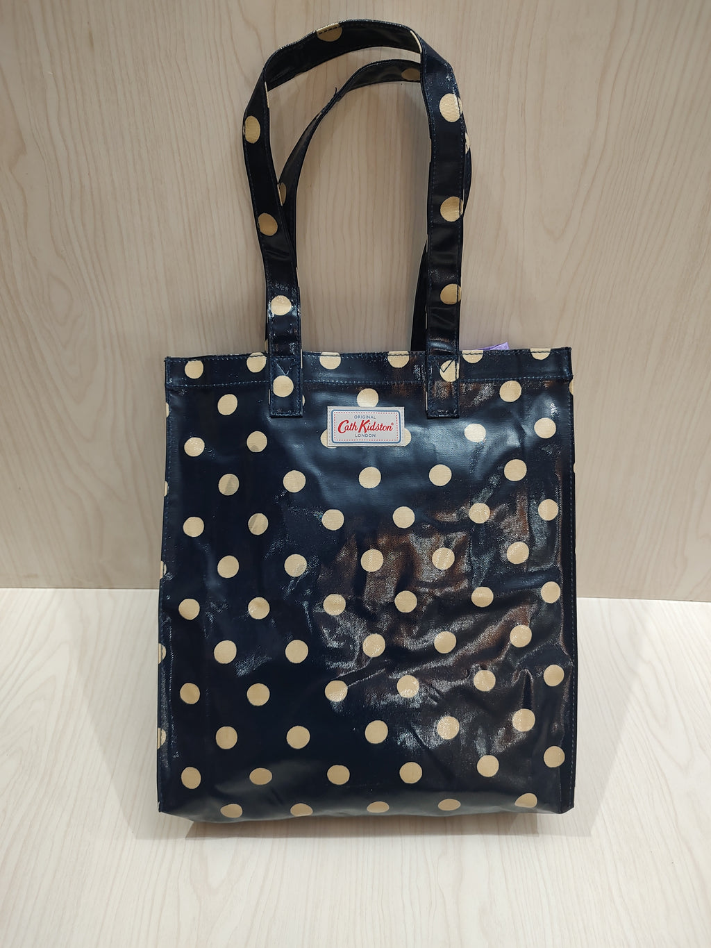 Classic Polka Dot Coated Cotton Tote Bag