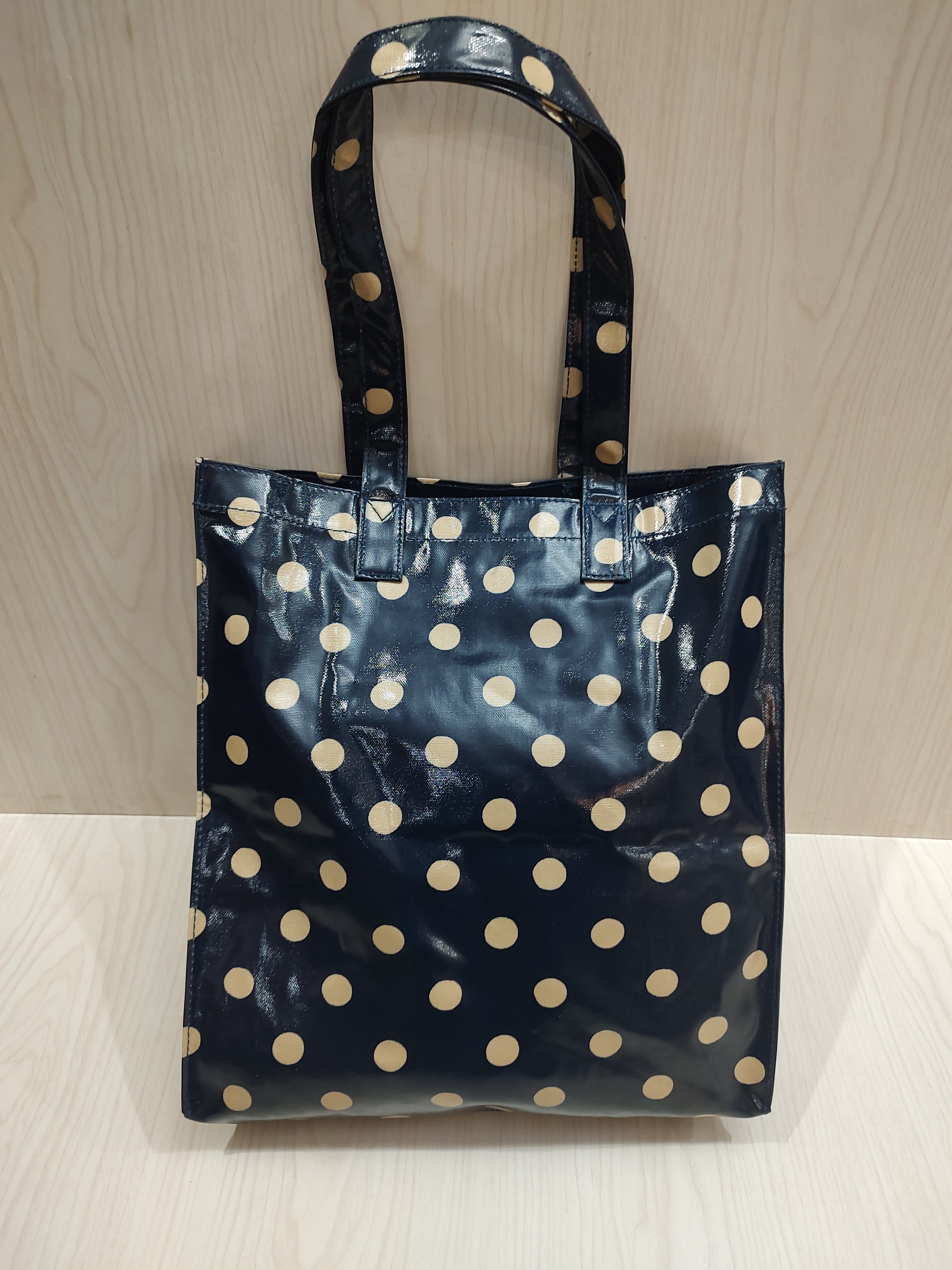 Classic Polka Dot Coated Cotton Tote Bag