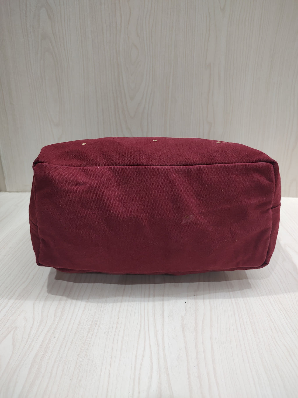 Burgundy Canvas "Love" Zip-Top Tote Bag