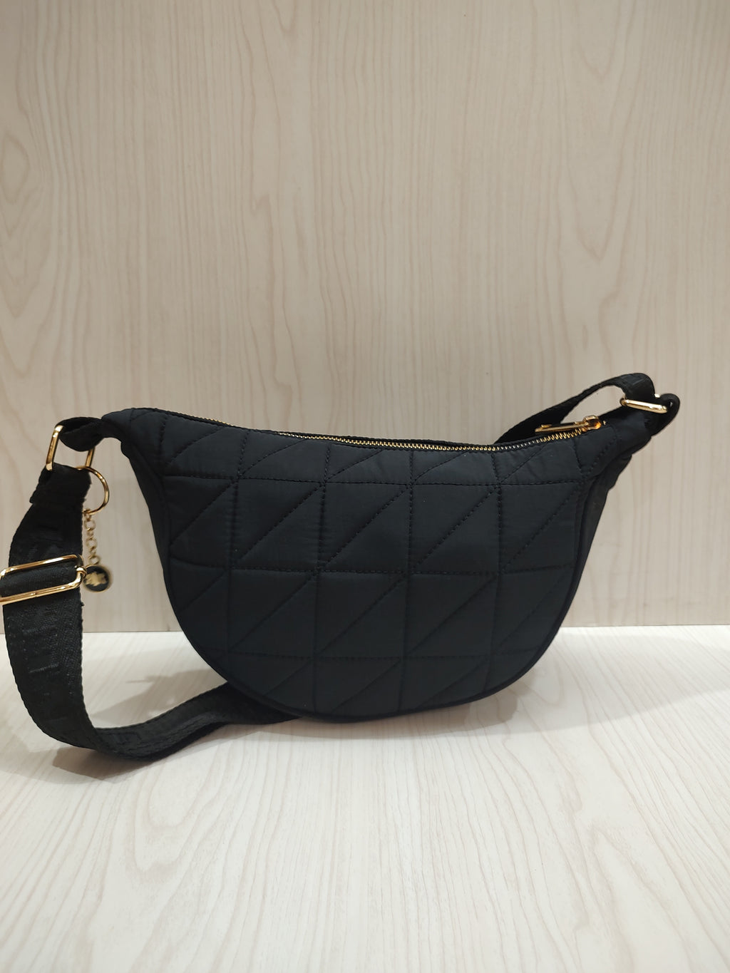 Chic Quilted Half-Moon Crossbody Bag