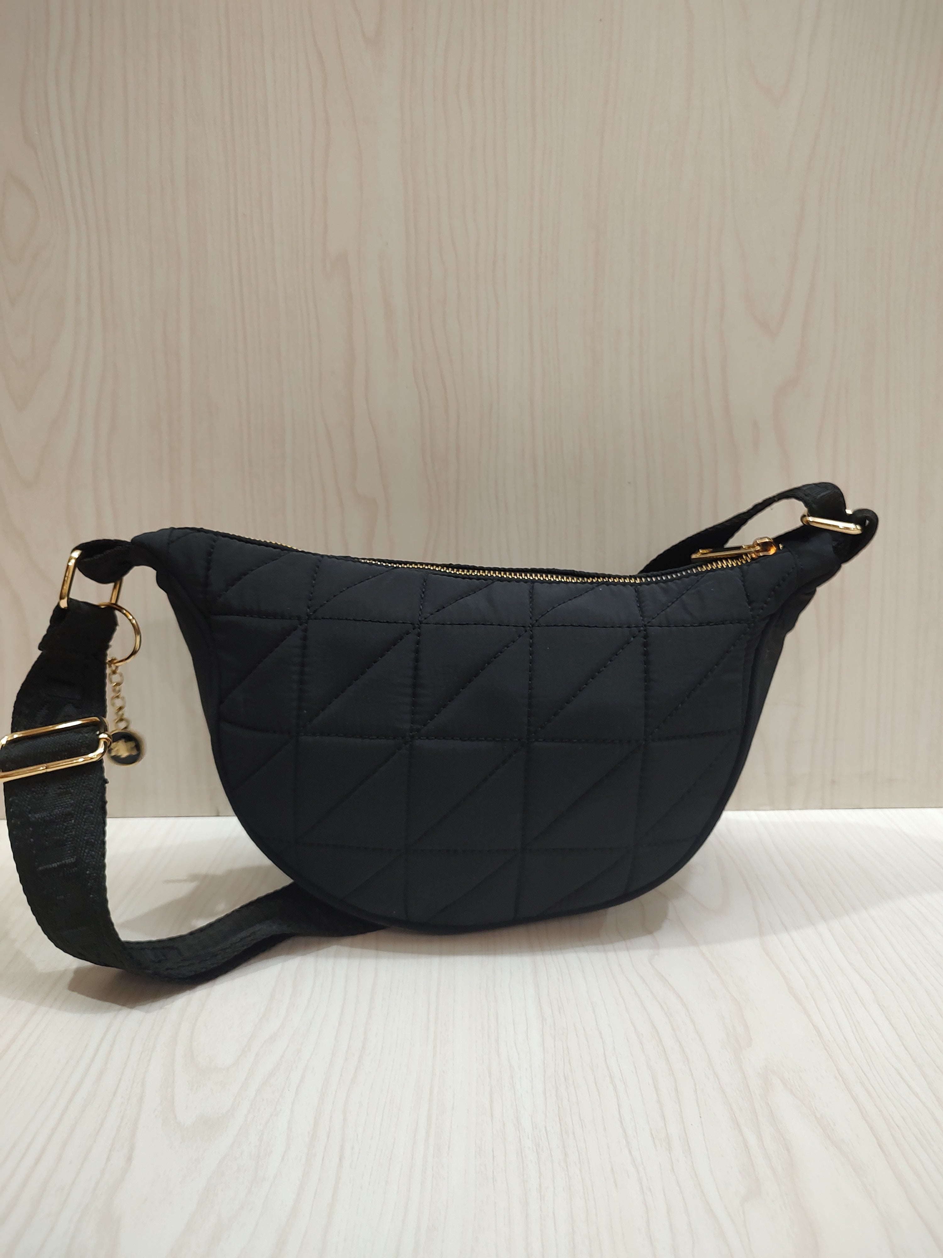 Chic Quilted Half-Moon Crossbody Bag