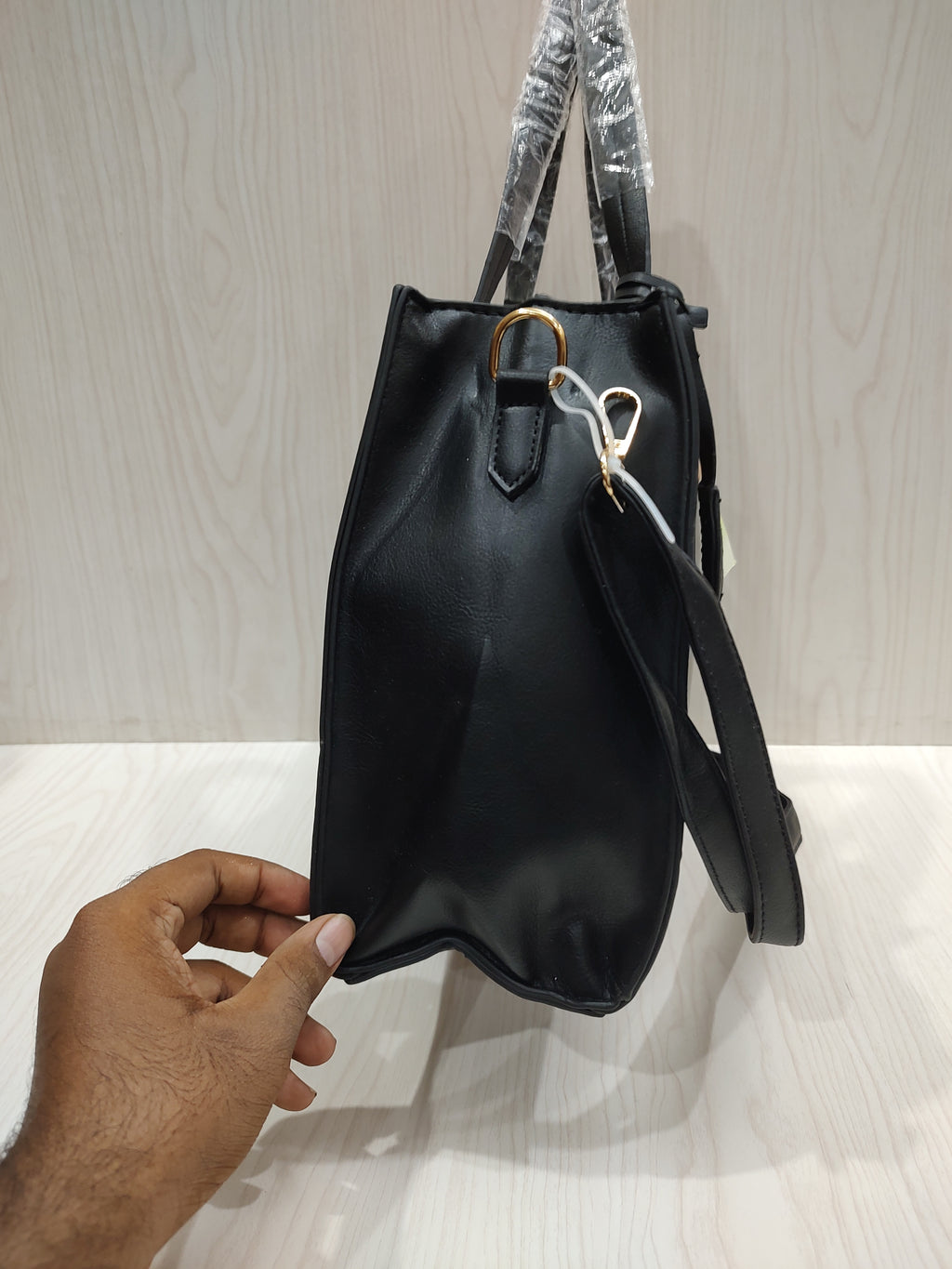 🦌 Elegant Fawn Embossed Matte Black Tote Bag 👜