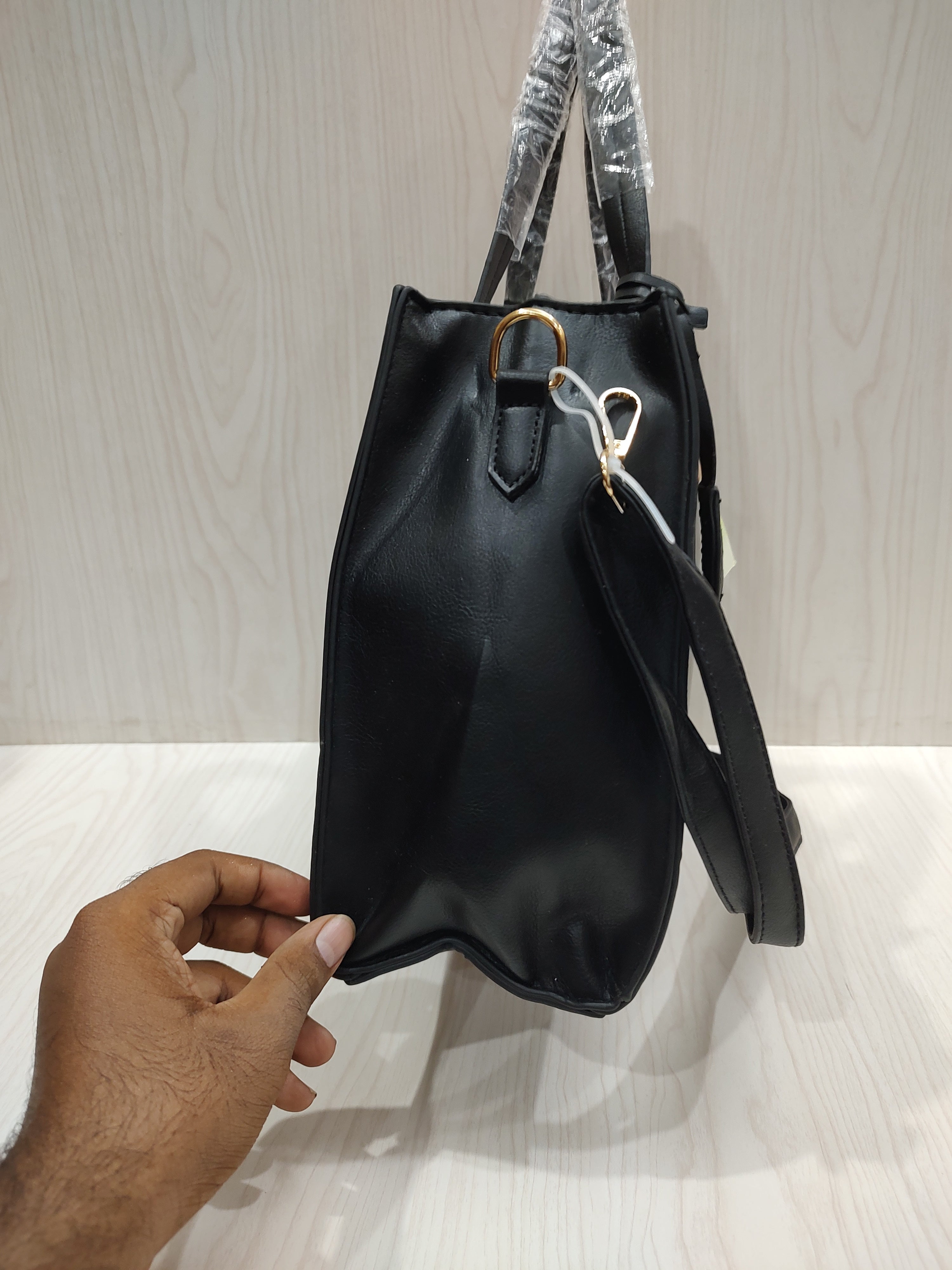 🦌 Elegant Fawn Embossed Matte Black Tote Bag 👜