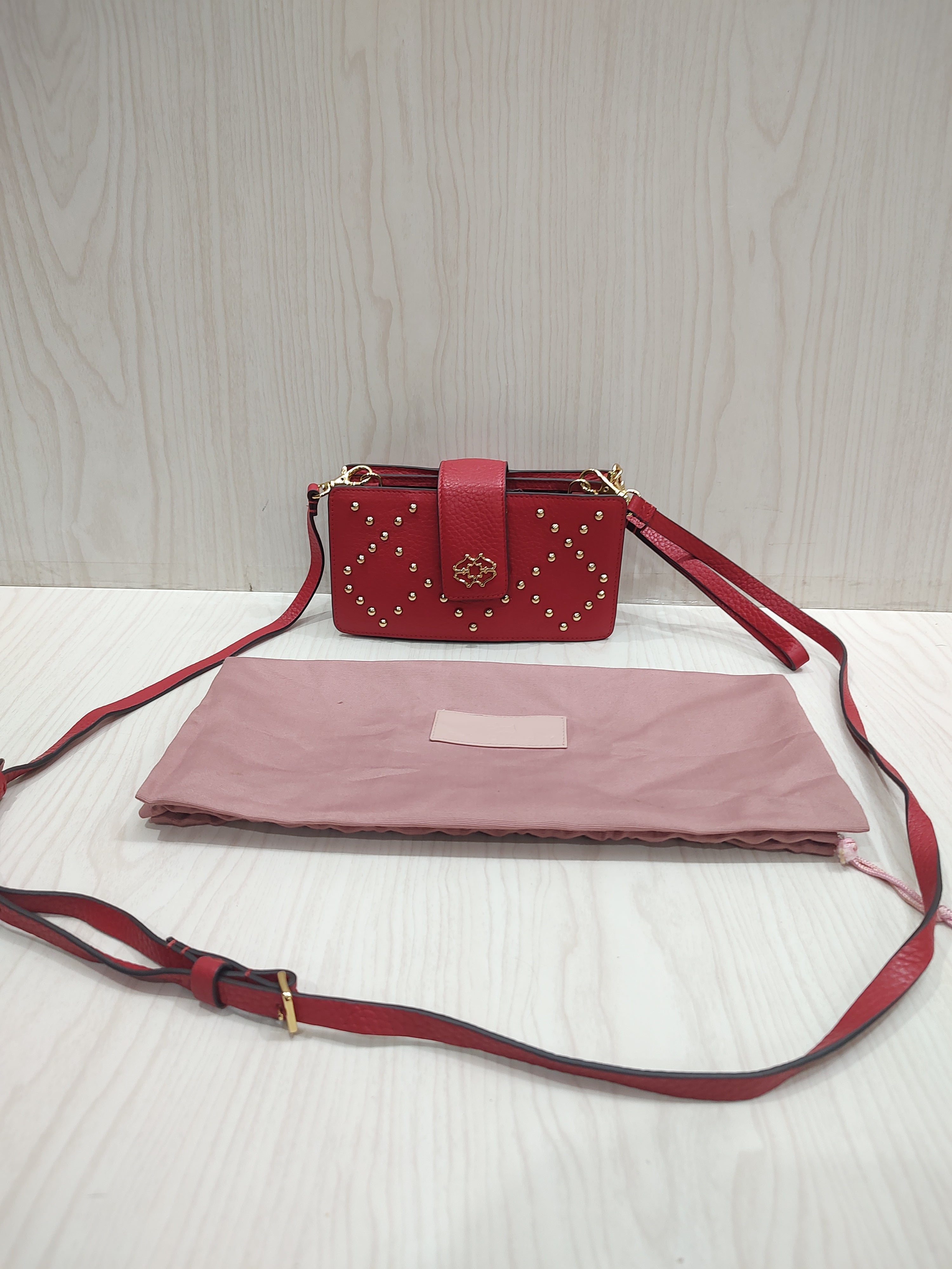 ❤️ Chic Crimson Studded Crossbody Bag 🎒 ✨