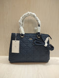 👜 Classic Quilted Multi-Compartment Satchel – Deep Navy
