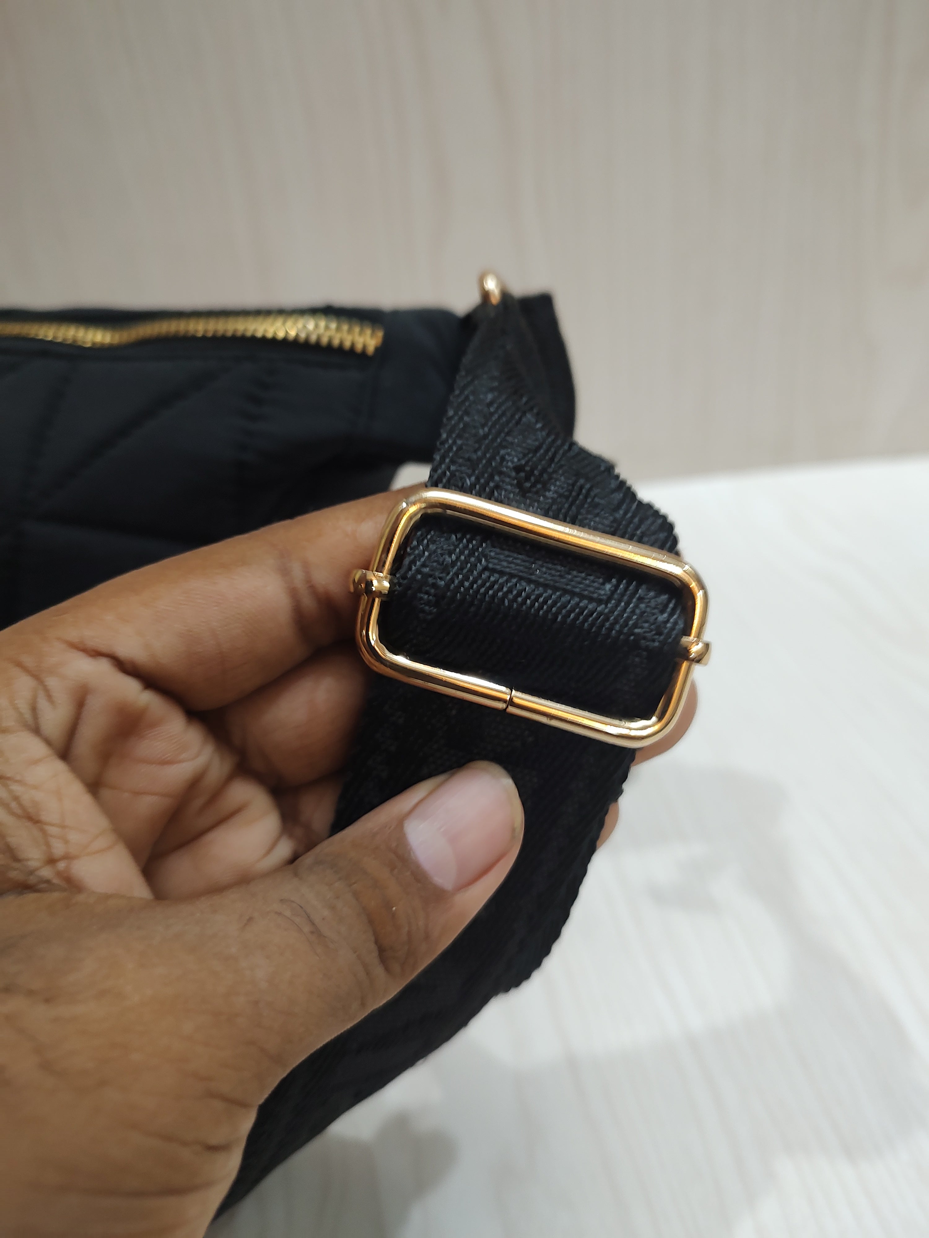 Chic Quilted Half-Moon Crossbody Bag