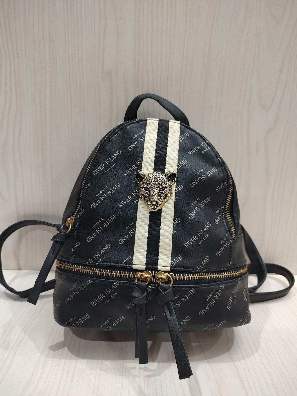 🐆 Chic Monogram Mini Backpack with Leopard Hardware