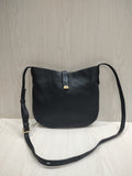 🖤 Minimalist Black Hobo Crossbody Bag with Removable Canvas Pouch