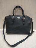 👜 Elegant Black Crossgrain Leather Satchel Bag