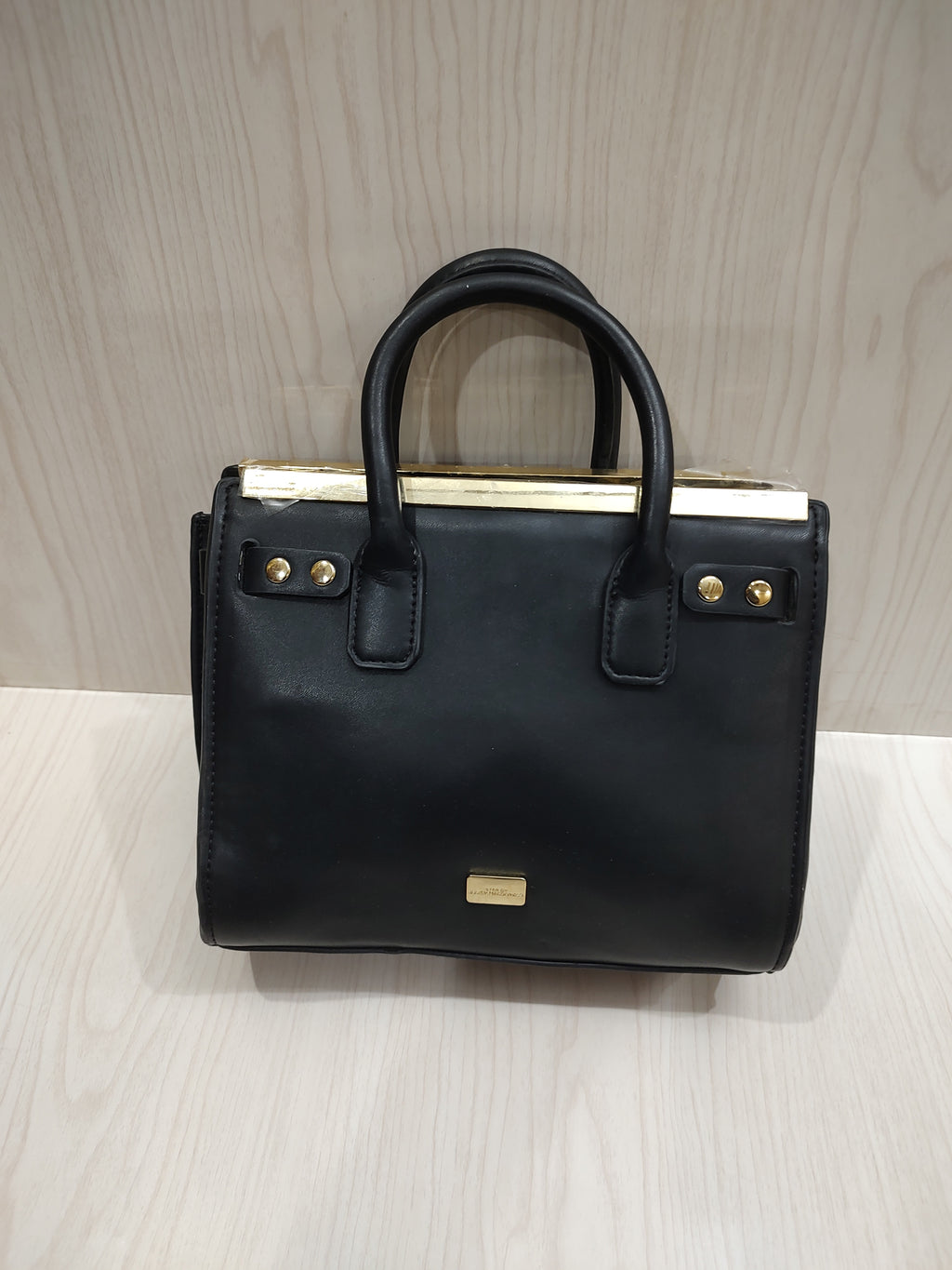 ✨ Edgy Quilted Black Top-Handle Handbag with Gold Studs 👜