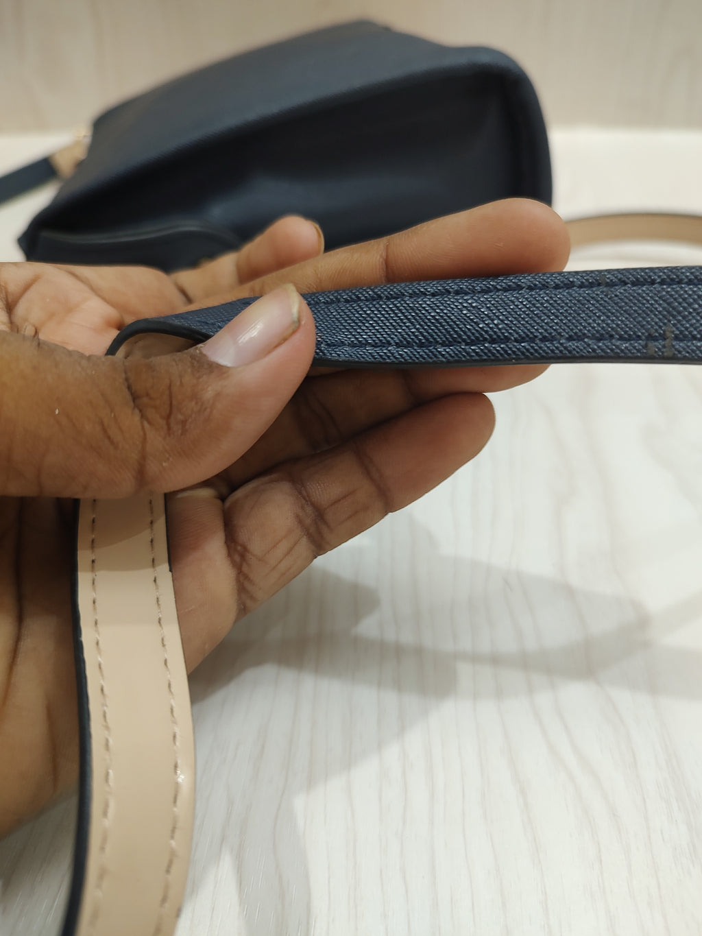 🔷 Sophisticated Navy Two-Tone Crossbody Bag
