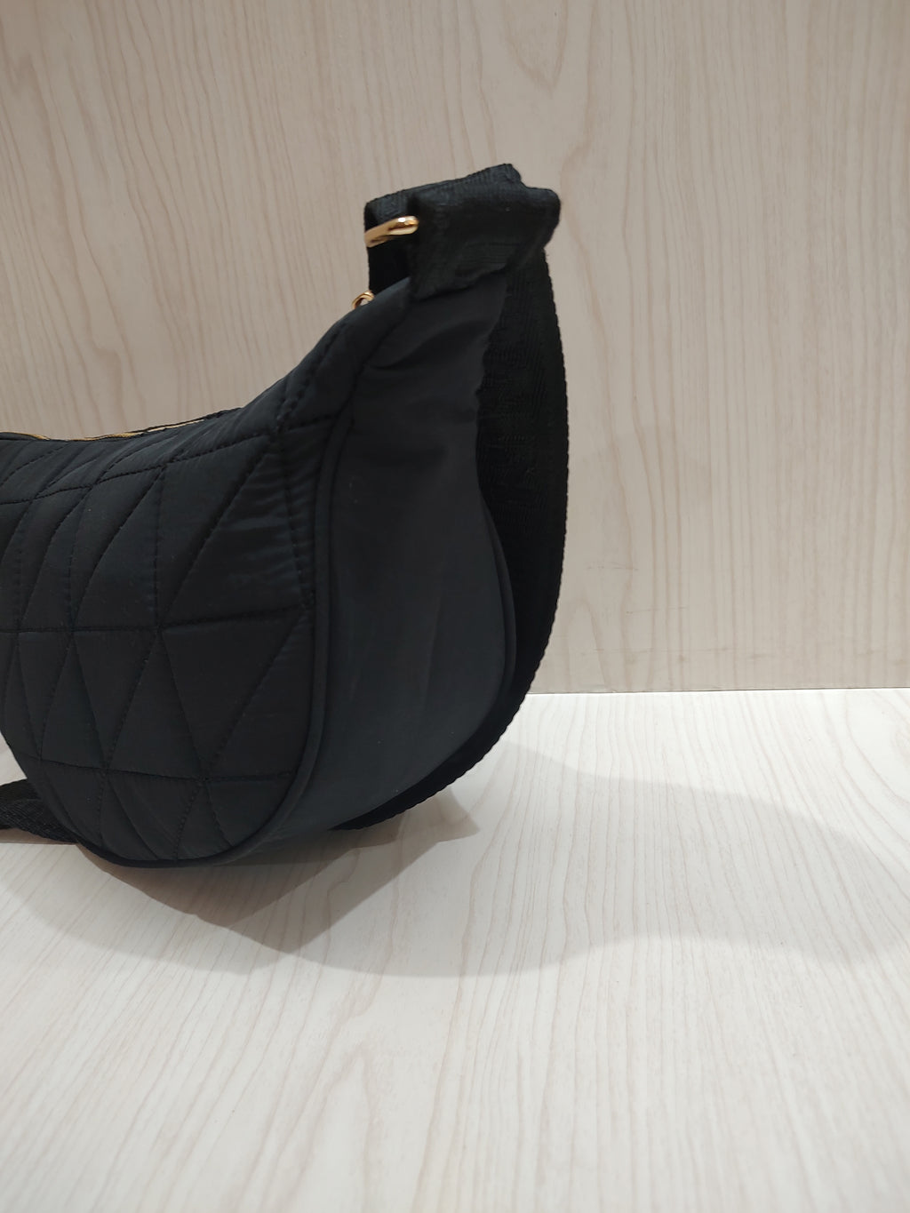 Chic Quilted Half-Moon Crossbody Bag