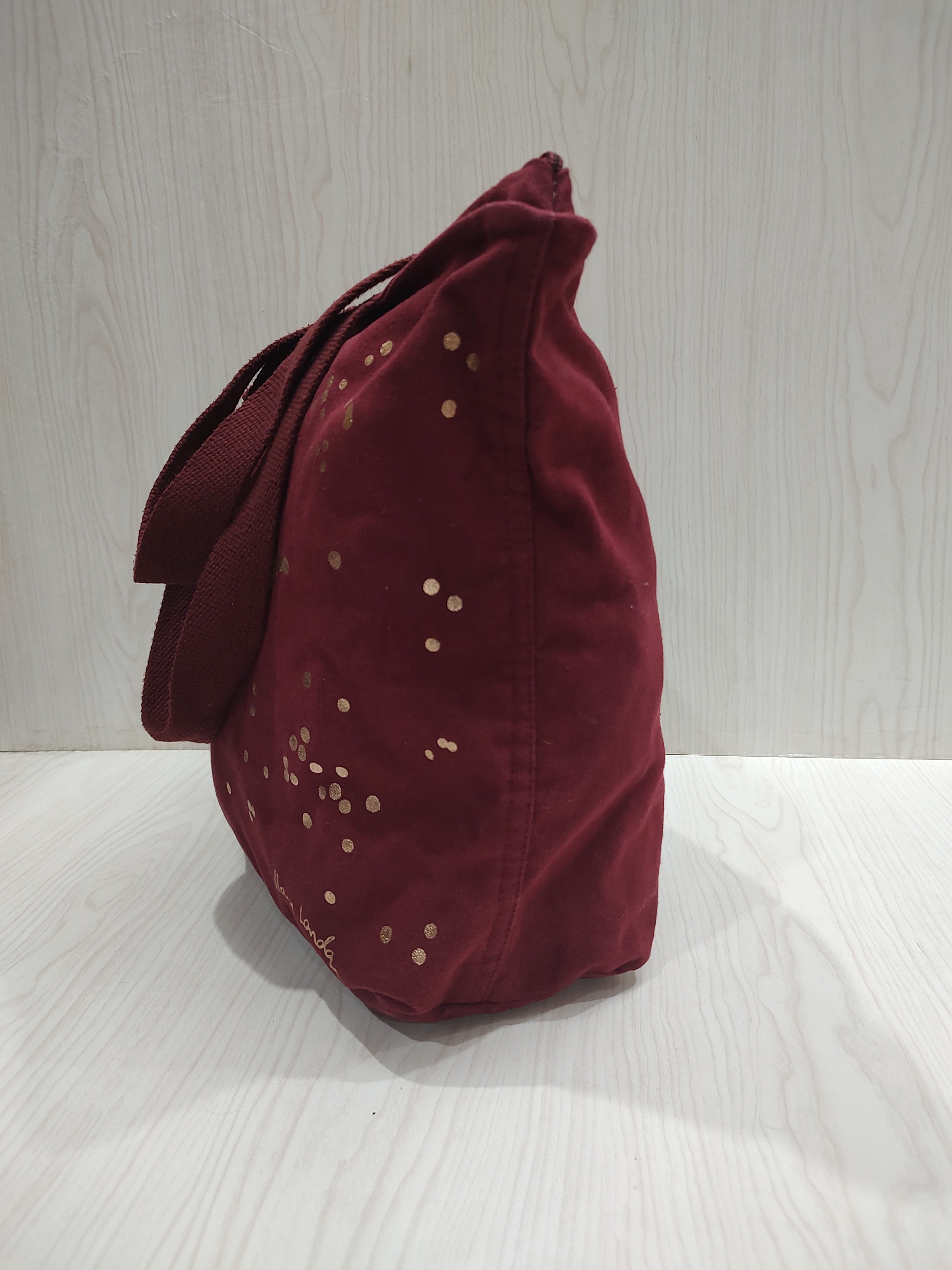 Burgundy Canvas "Love" Zip-Top Tote Bag